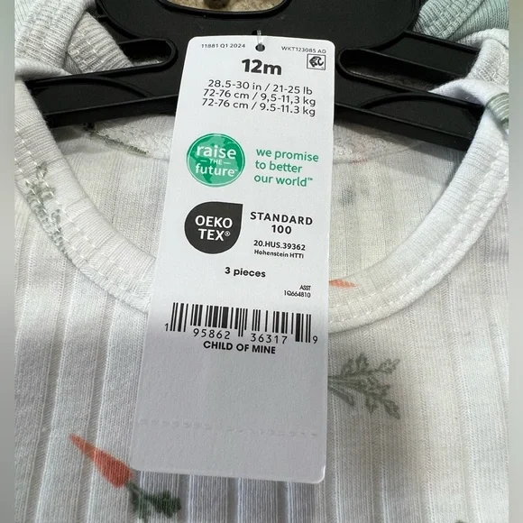 NWT Carter's Child of Mine Baby Unisex Bodysuits, 3-Pack, 12m - Picture 11 of 12